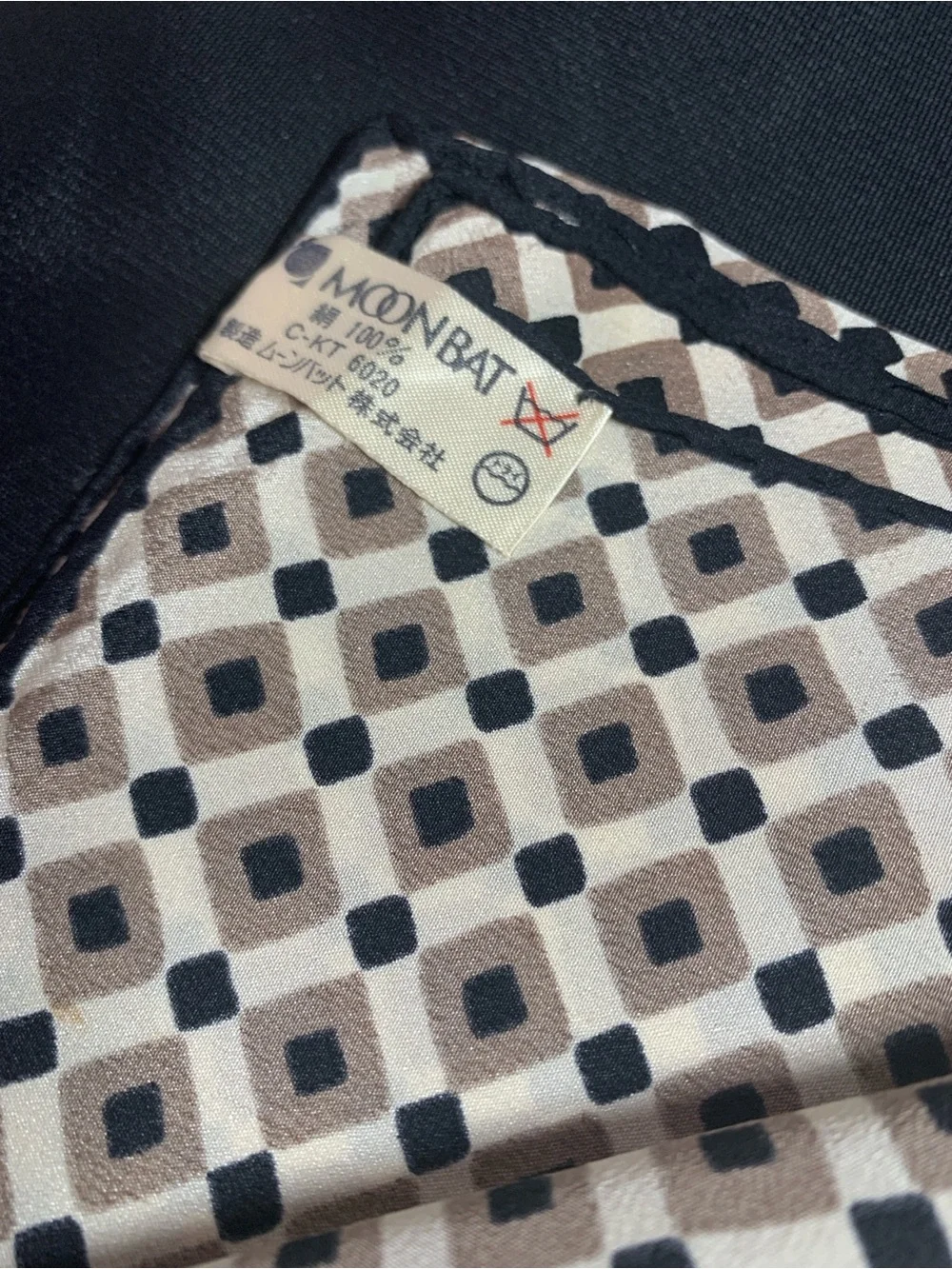 Givenchy Geometric Silk Scarf in Brown, Black & Cream